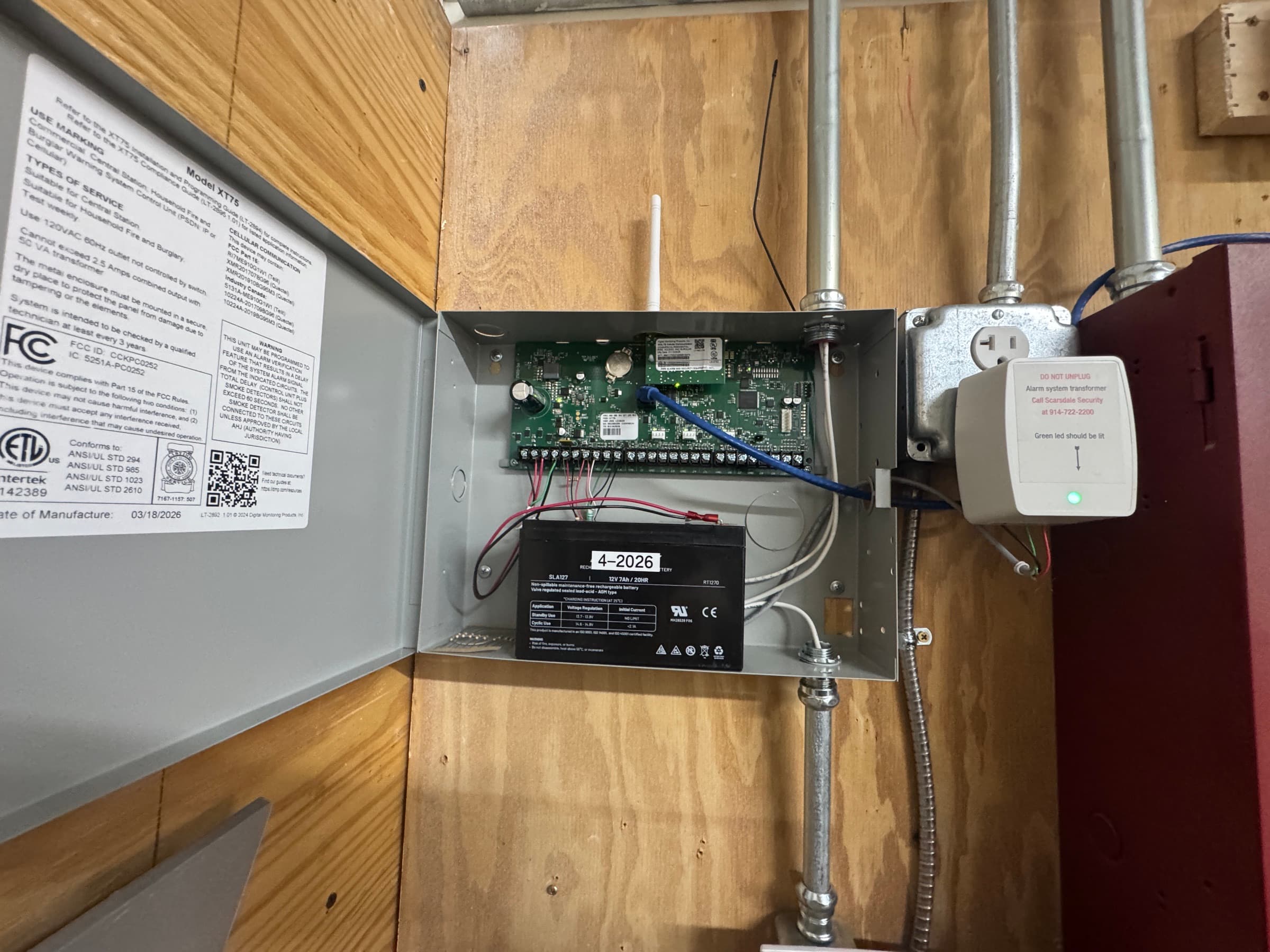 Commercial security keypad and control equipment reviewed during site planning