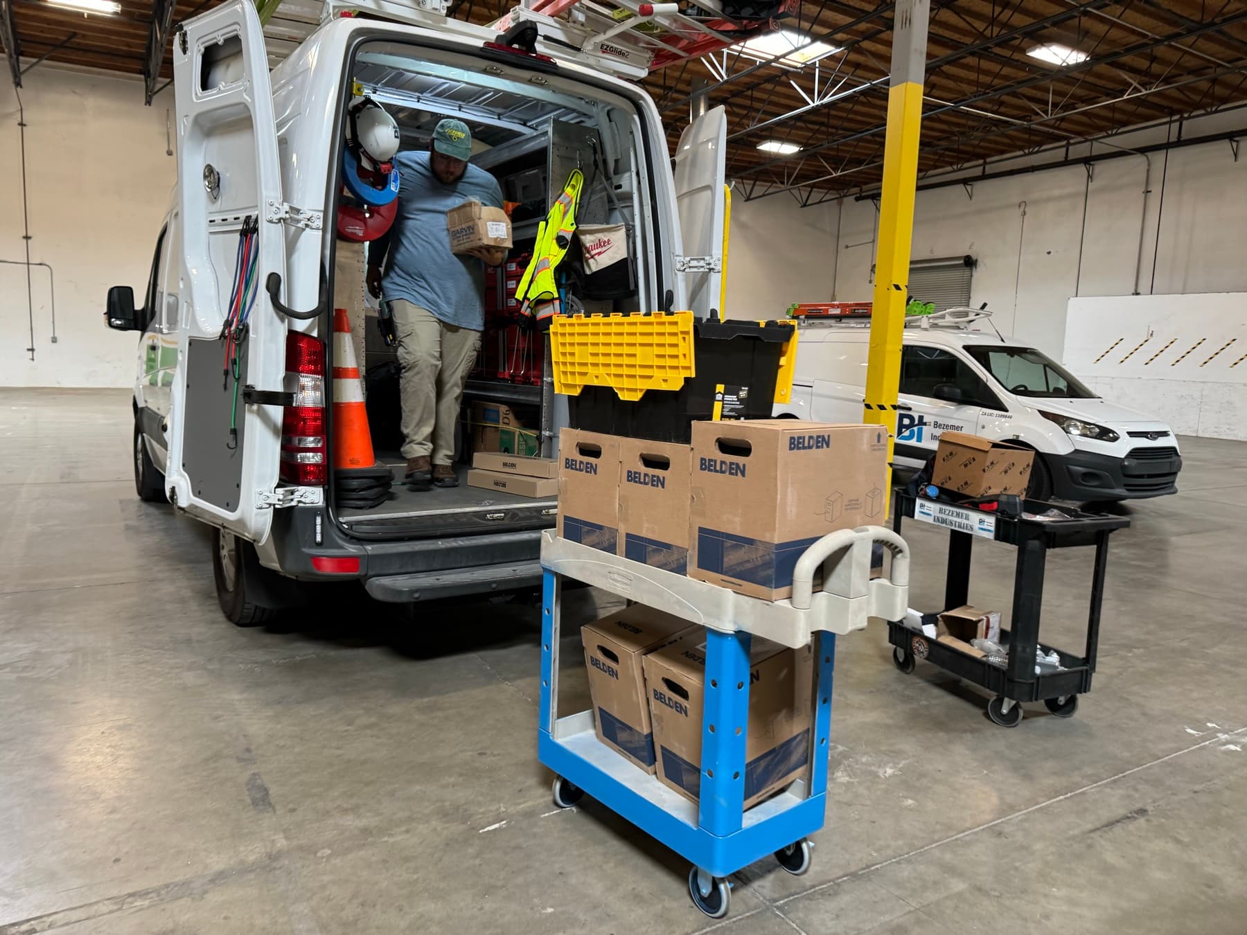 Bezemer Industries branded service van for commercial security consulting site planning