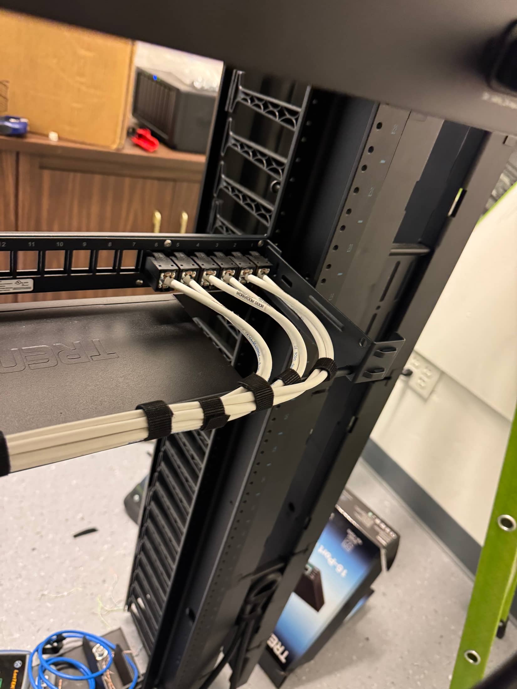 Structured cabling and network rack work for a commercial low-voltage installation