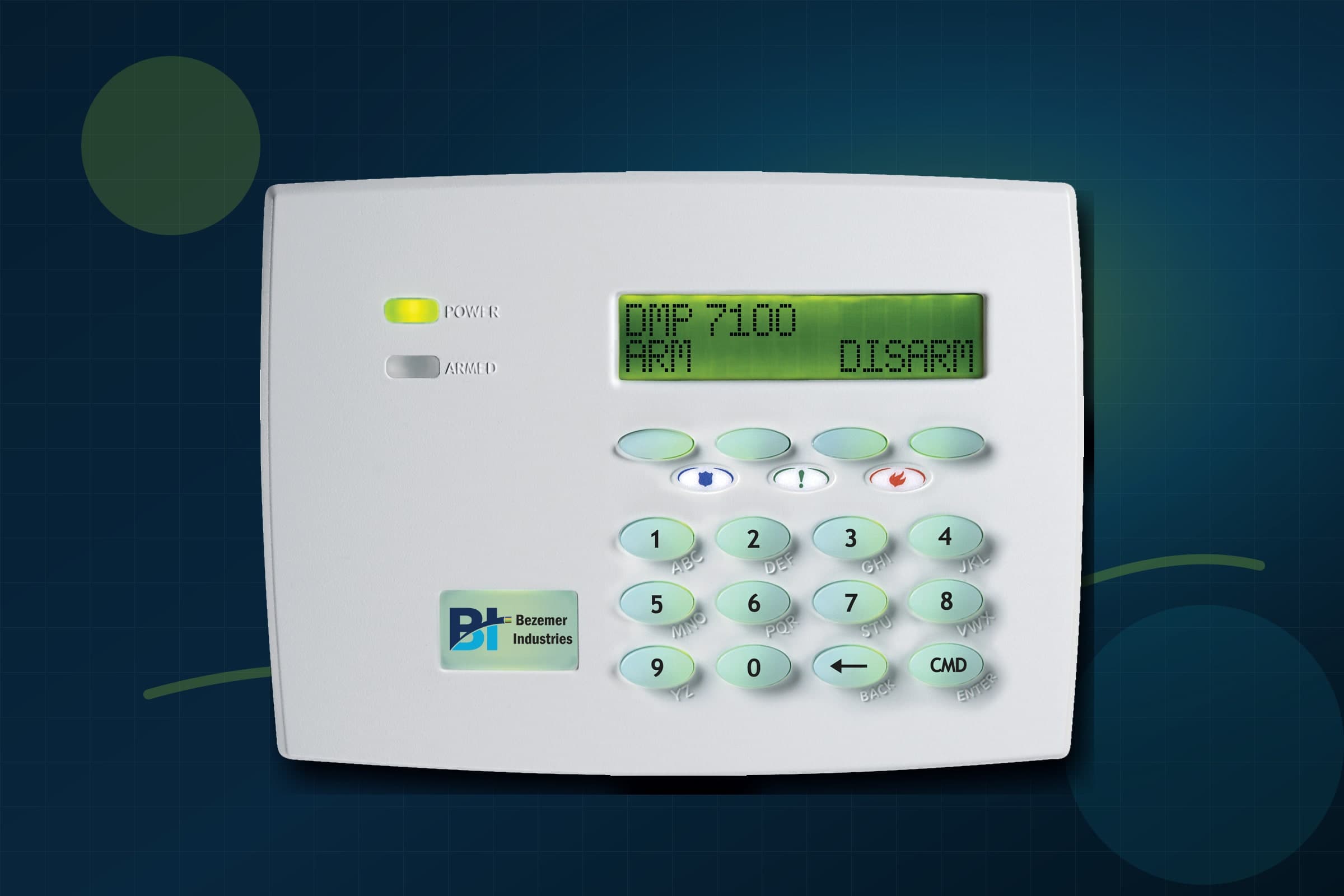 Bezemer Industries branded alarm keypad for warehouse access control